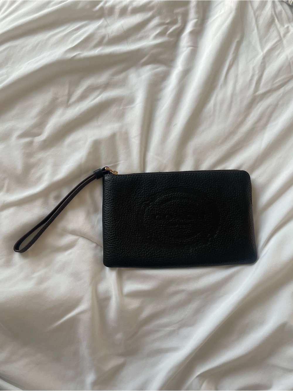 Coach Leather Wristlet - Black
